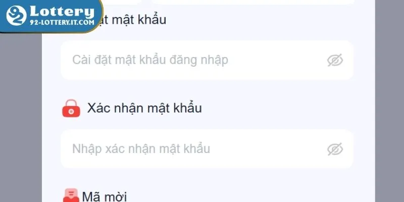 Nhập thông tin tạo tài khoản chính xác