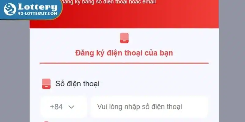 Quy trình đăng ký 92lottery đúng trang chủ